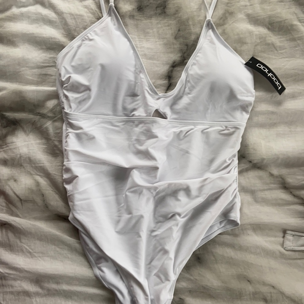 White one-piece swimsuit